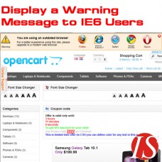 Prikaži poruku upozorenja za IE6 korisnike za OpenCart v.1.5.0.x & 1.5.1.x